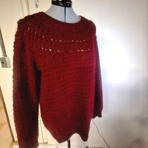 Ralph Lauren Wine Croched Sweater.  Size XL